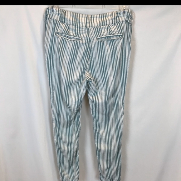 Free People Beach Trouser Pant Striped Teal Cream - Picture 4 of 5